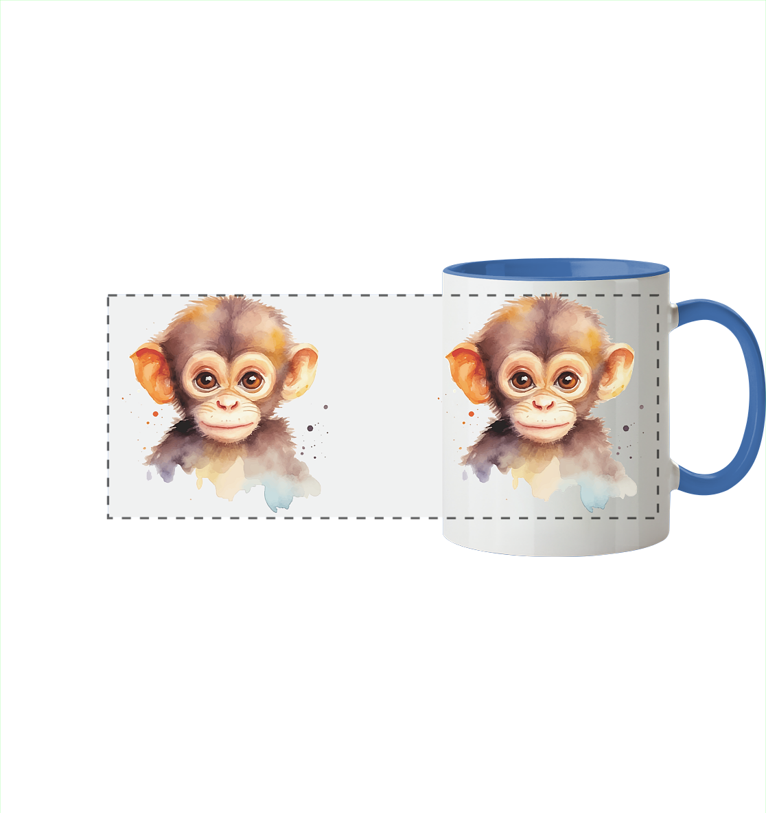 Affe - Äffchen - Tasse zweifarbig