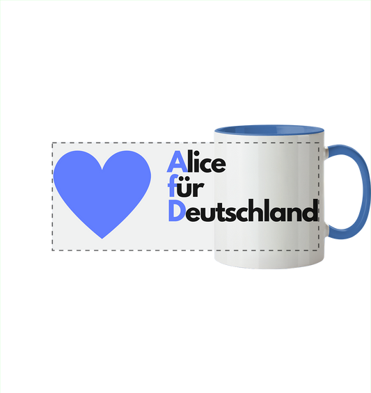 Alice für Deutschland - Tasse zweifarbig
