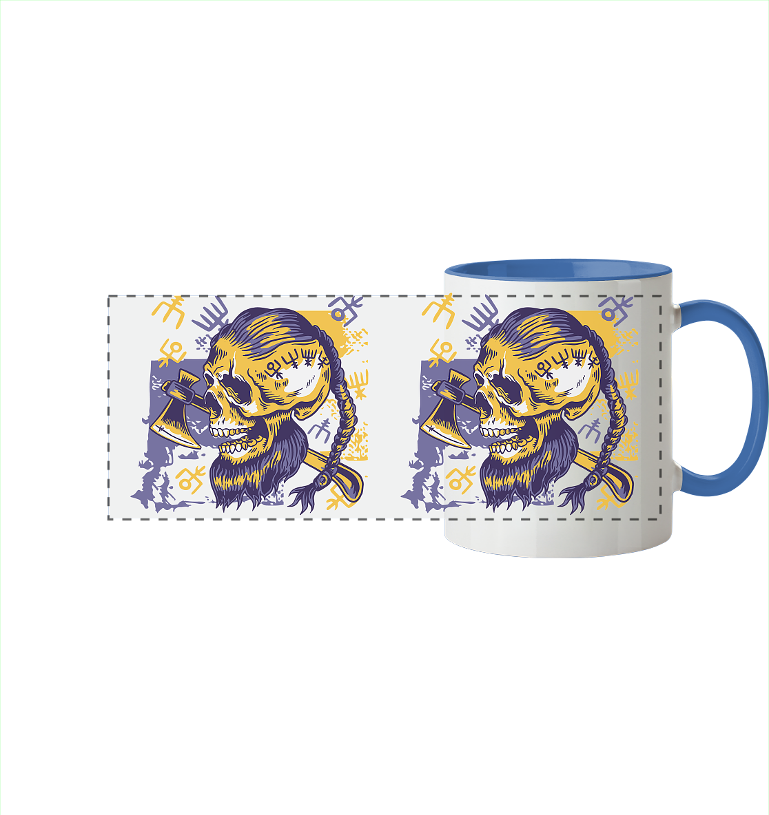 Viking Skull - Tasse zweifarbig