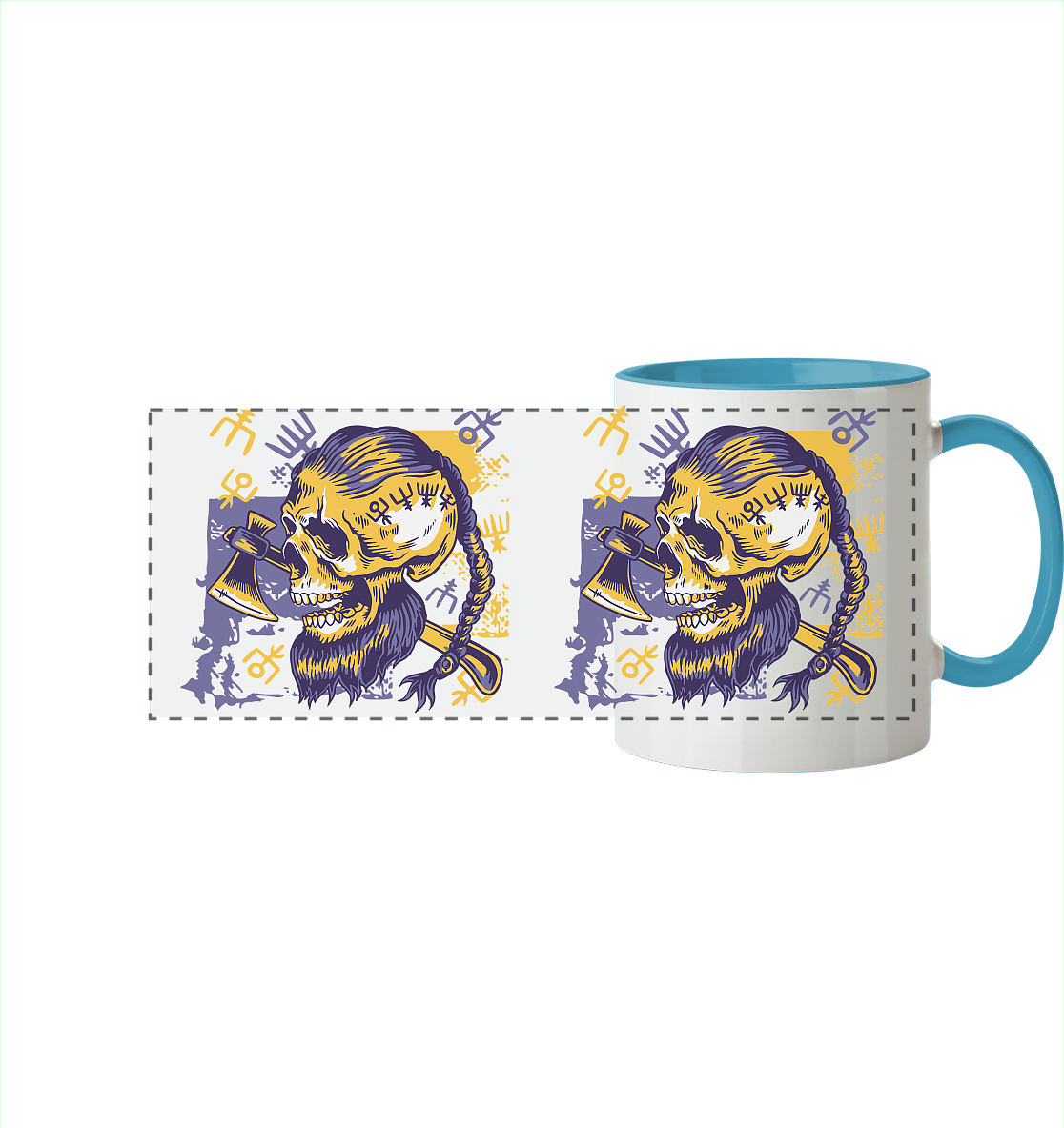 Viking Skull - Tasse zweifarbig