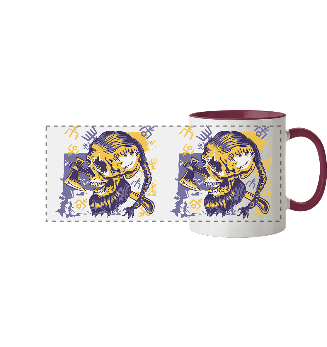 Viking Skull - Tasse zweifarbig