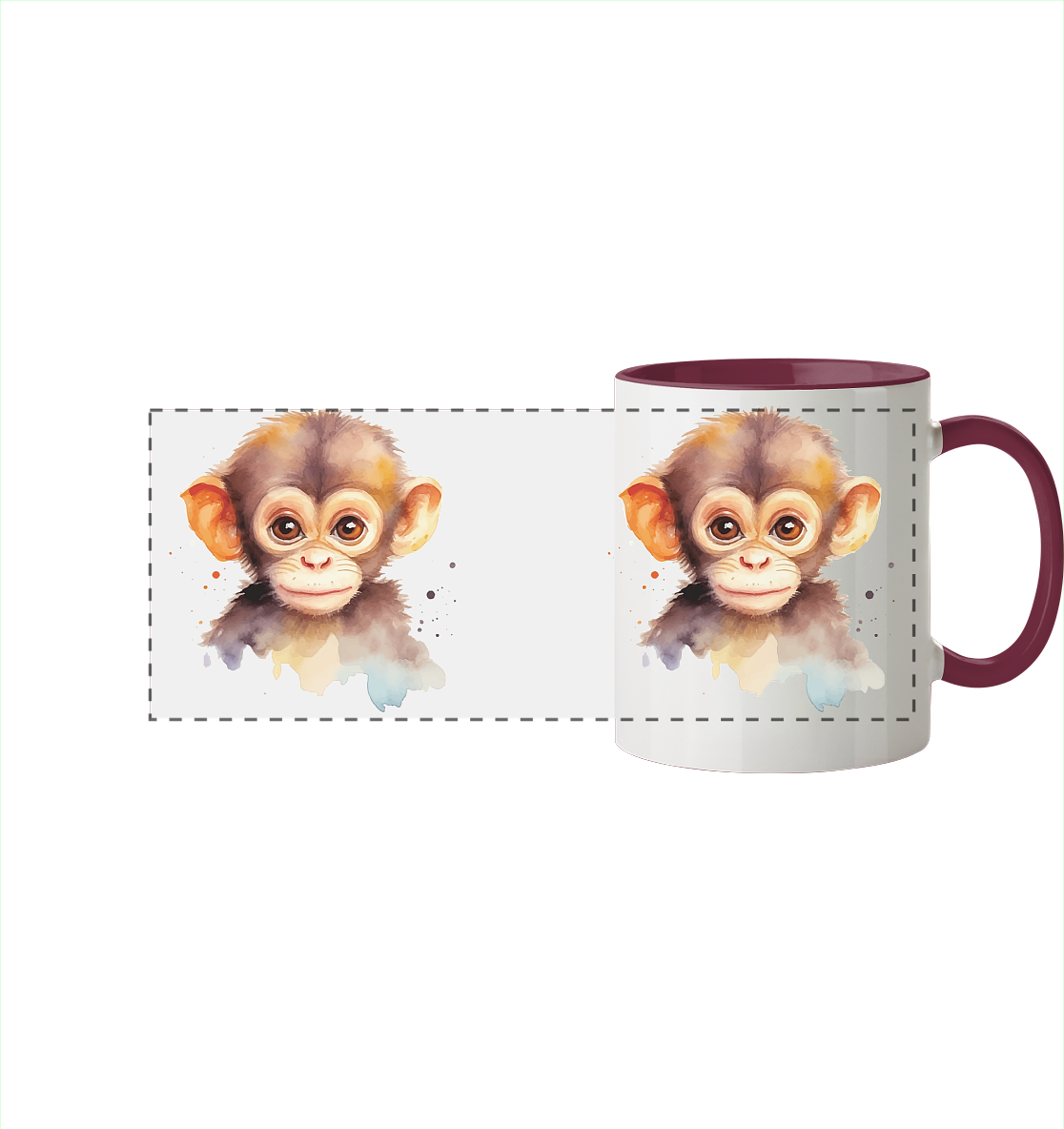 Affe - Äffchen - Tasse zweifarbig