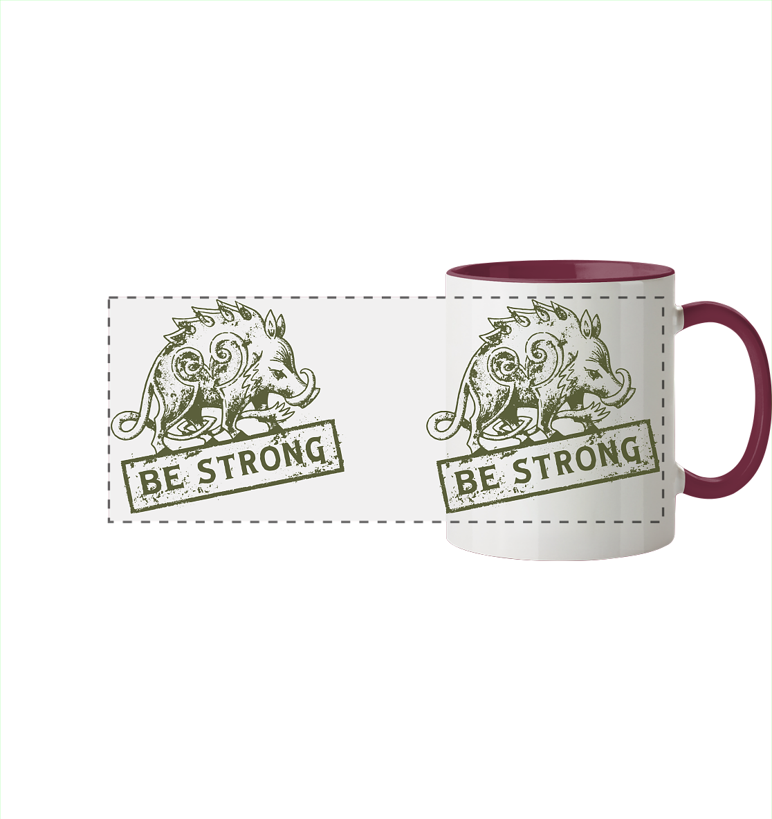 Be strong - keltisches Wildschwein - Tasse zweifarbig