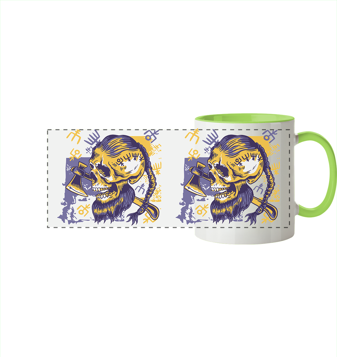 Viking Skull - Tasse zweifarbig
