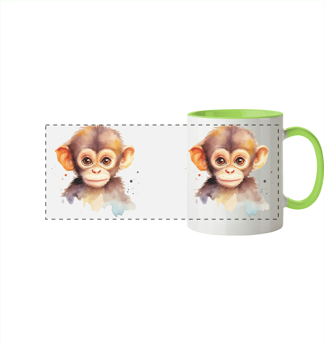 Affe - Äffchen - Tasse zweifarbig