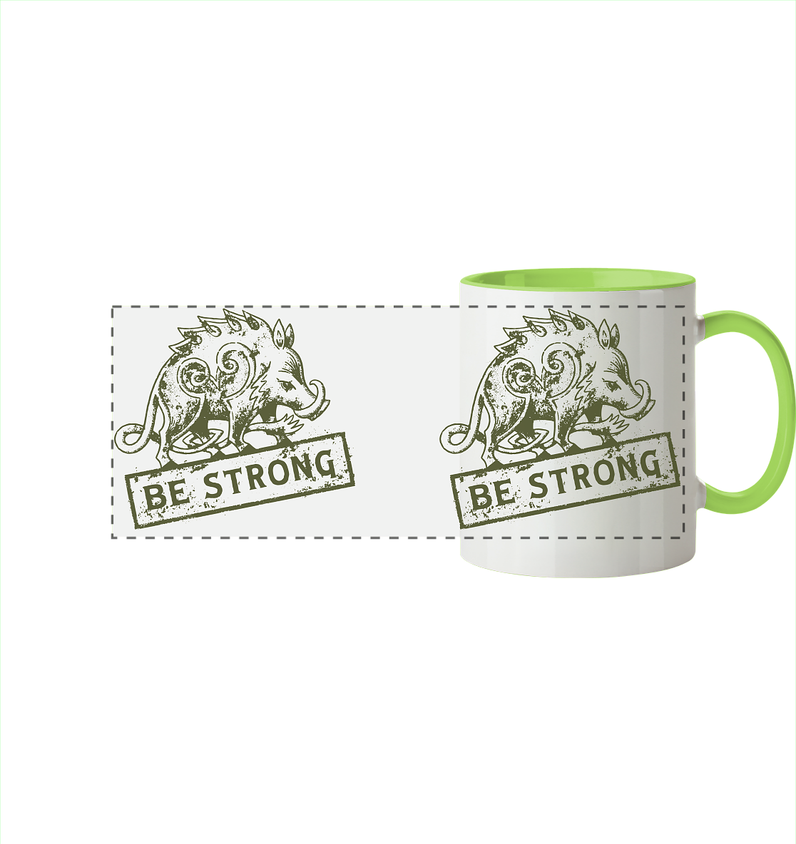 Be strong - keltisches Wildschwein - Tasse zweifarbig