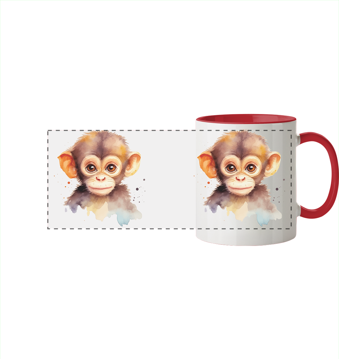 Affe - Äffchen - Tasse zweifarbig