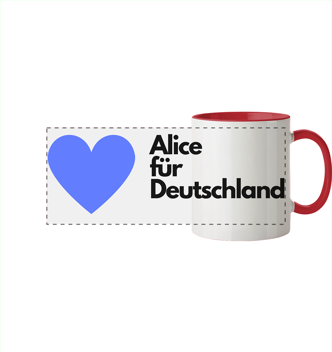 Alice für Deutschland - Tasse zweifarbig