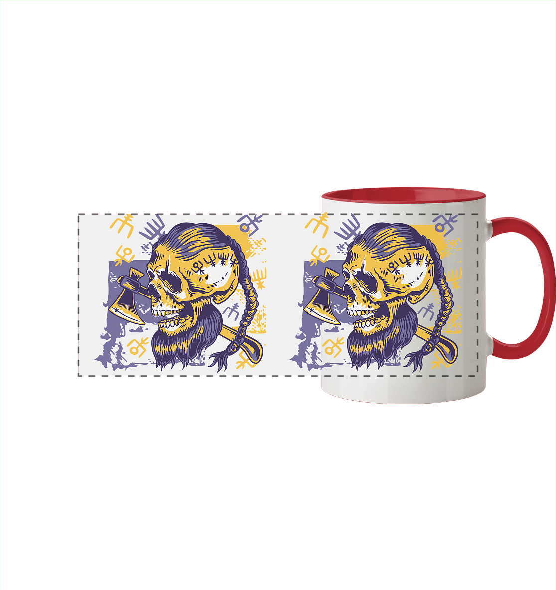 Viking Skull - Tasse zweifarbig