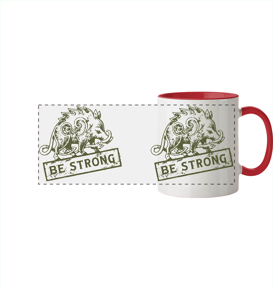 Be strong - keltisches Wildschwein - Tasse zweifarbig