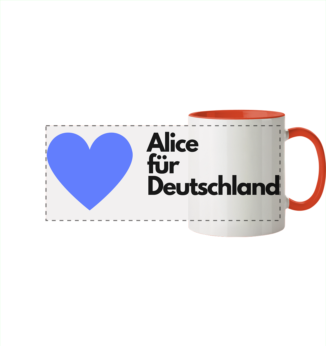 Alice für Deutschland - Tasse zweifarbig