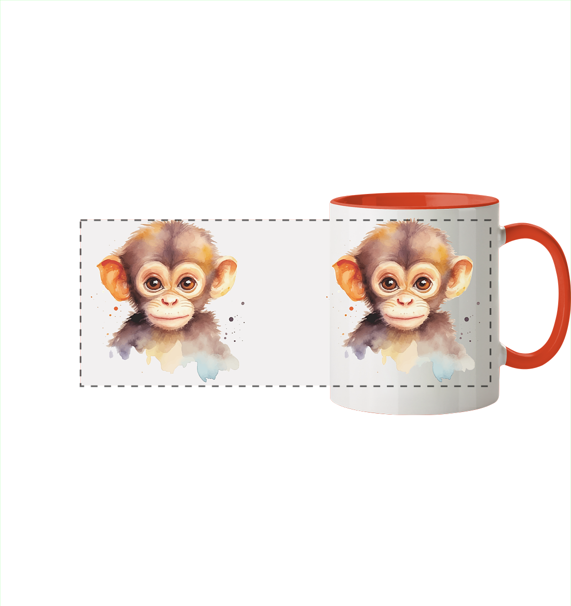 Affe - Äffchen - Tasse zweifarbig