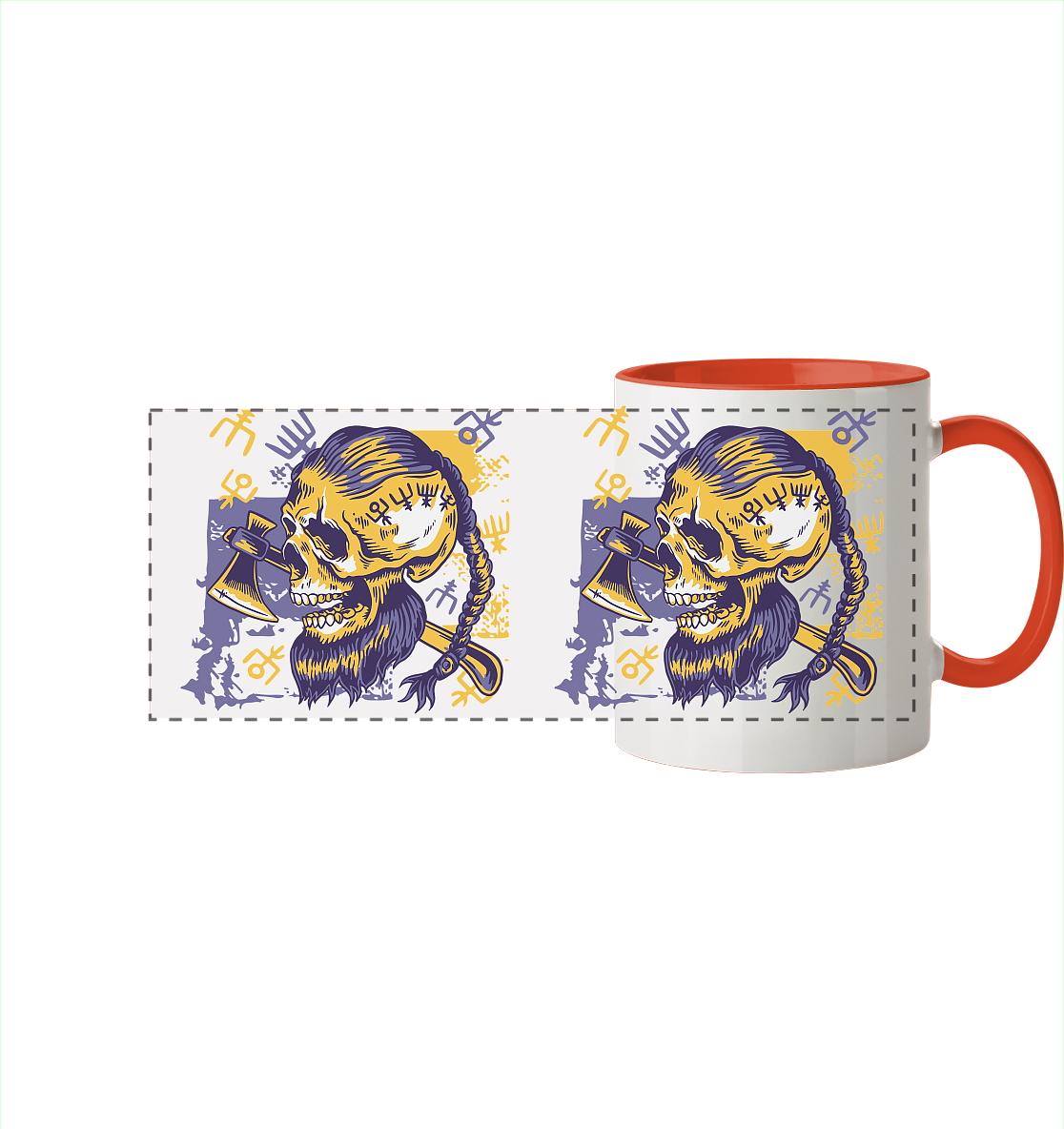 Viking Skull - Tasse zweifarbig