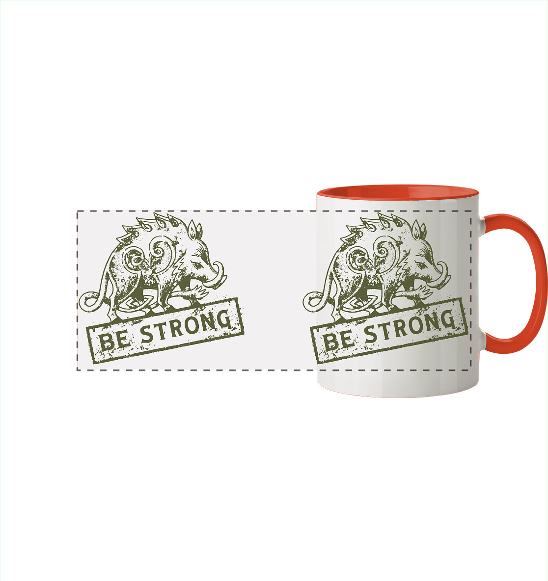 Be strong - keltisches Wildschwein - Tasse zweifarbig