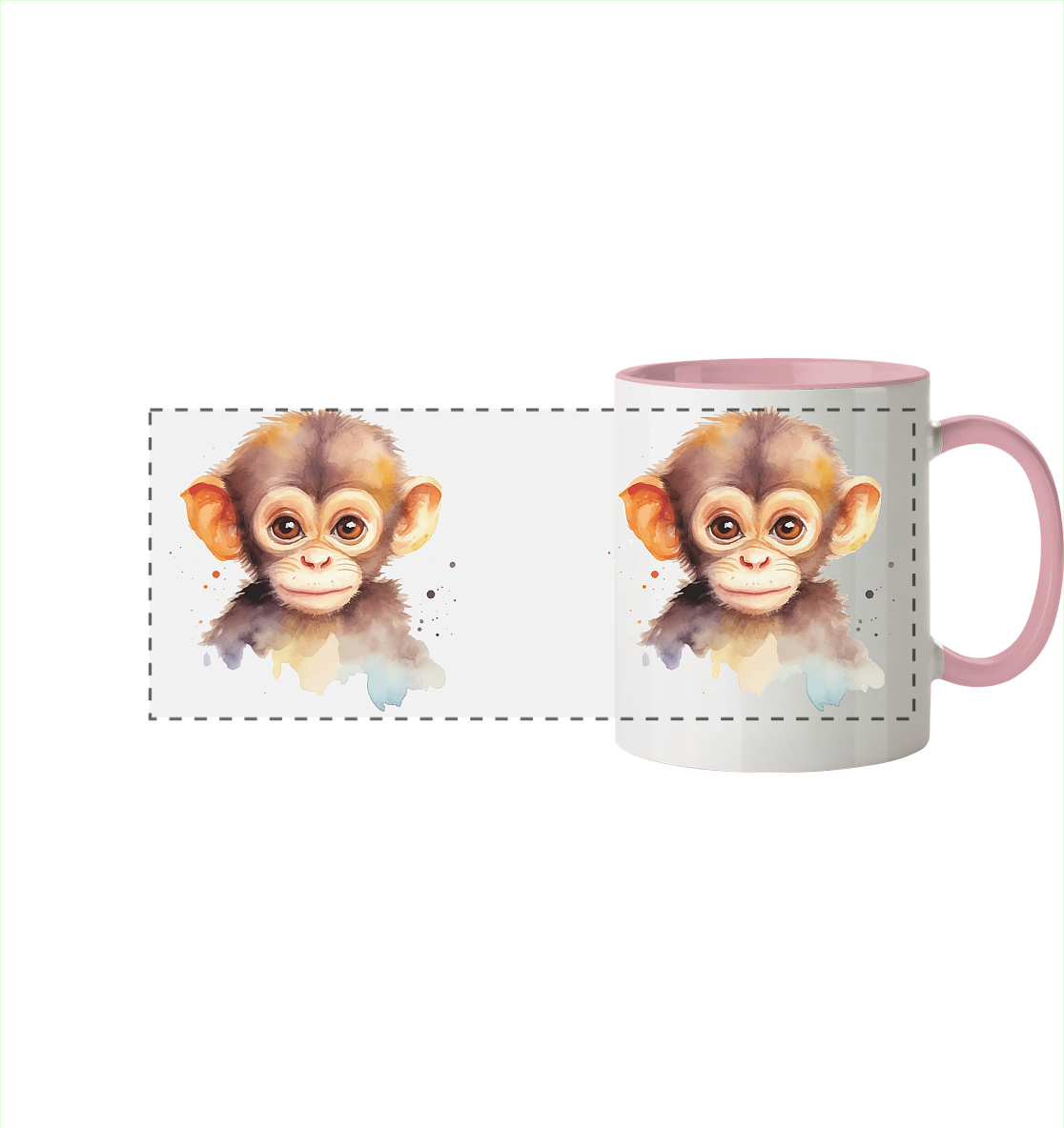 Affe - Äffchen - Tasse zweifarbig