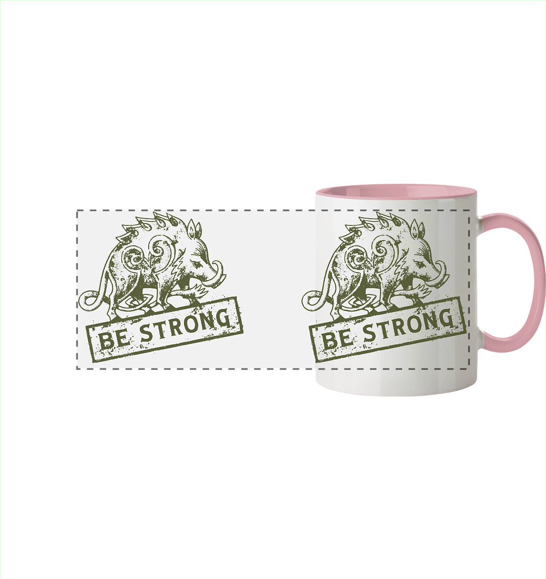 Be strong - keltisches Wildschwein - Tasse zweifarbig