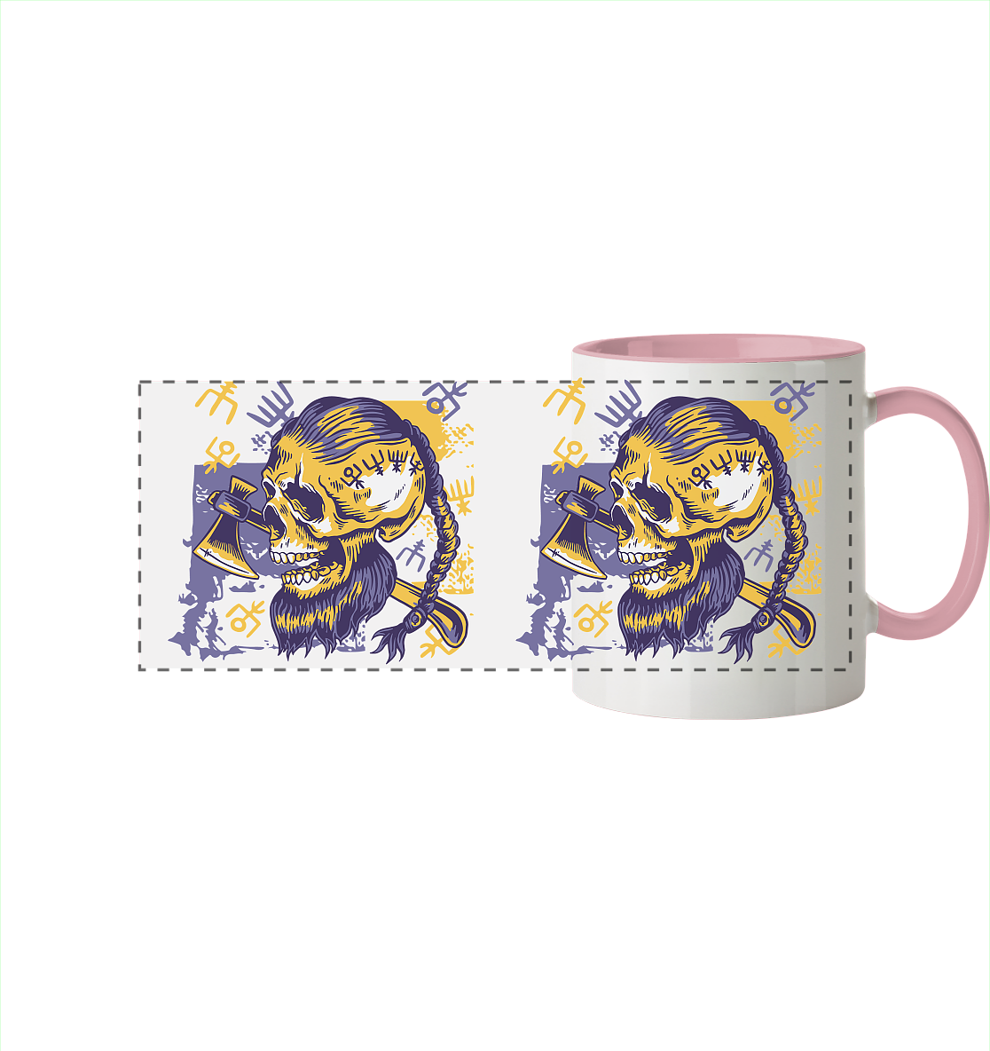 Viking Skull - Tasse zweifarbig