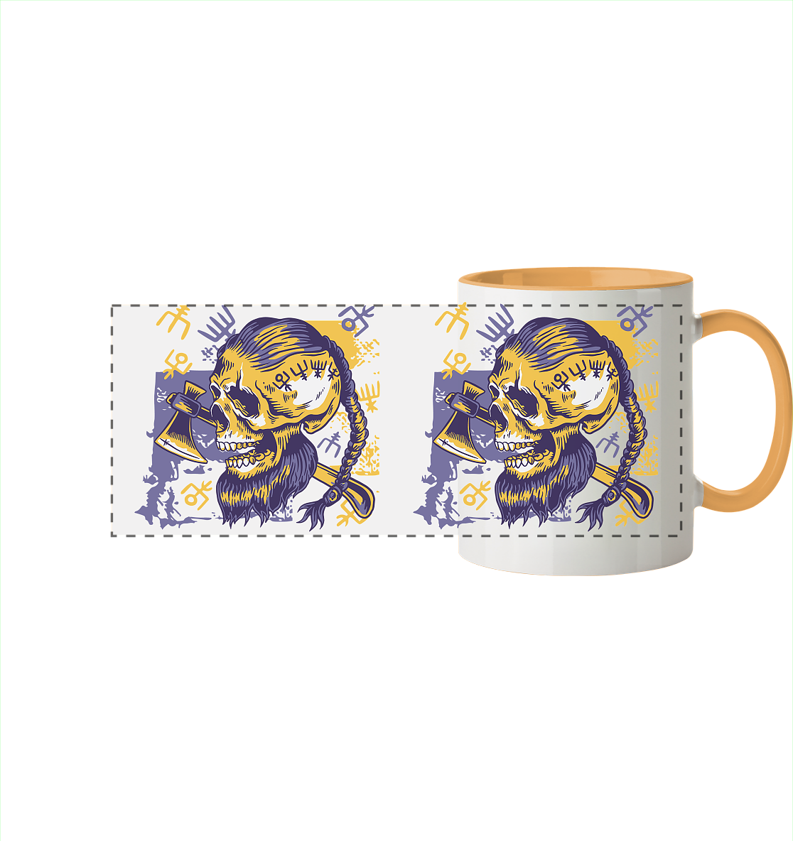 Viking Skull - Tasse zweifarbig