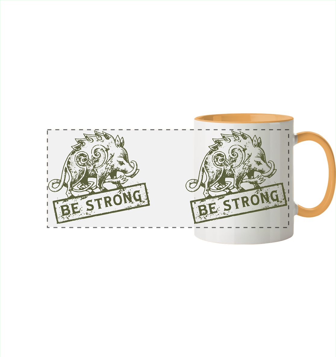 Be strong - keltisches Wildschwein - Tasse zweifarbig