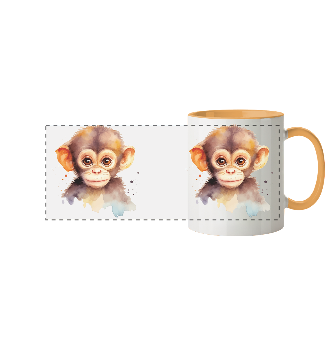 Affe - Äffchen - Tasse zweifarbig