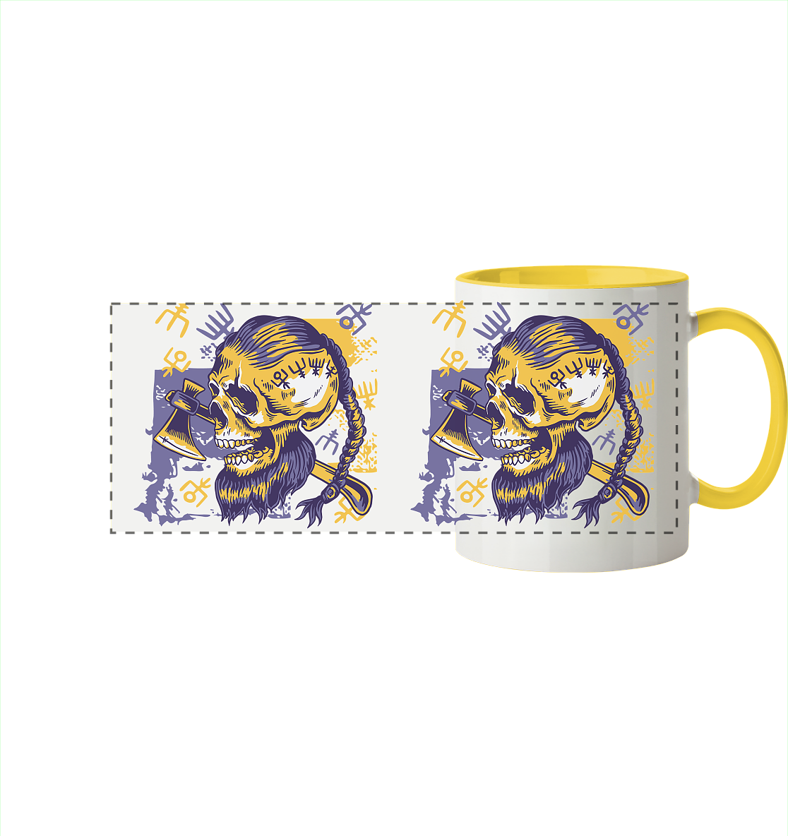 Viking Skull - Tasse zweifarbig