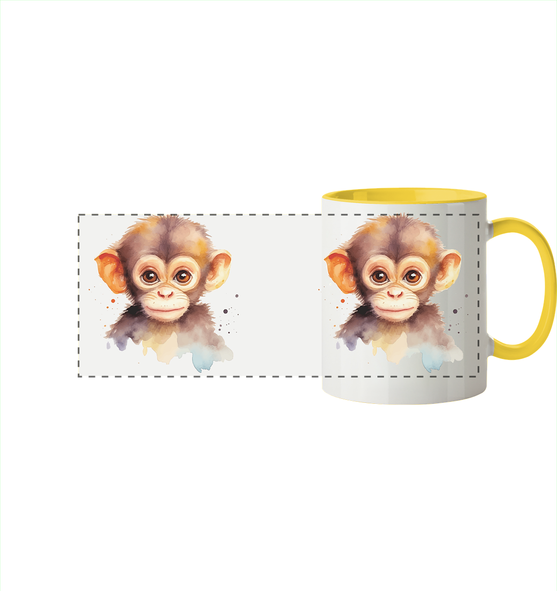 Affe - Äffchen - Tasse zweifarbig