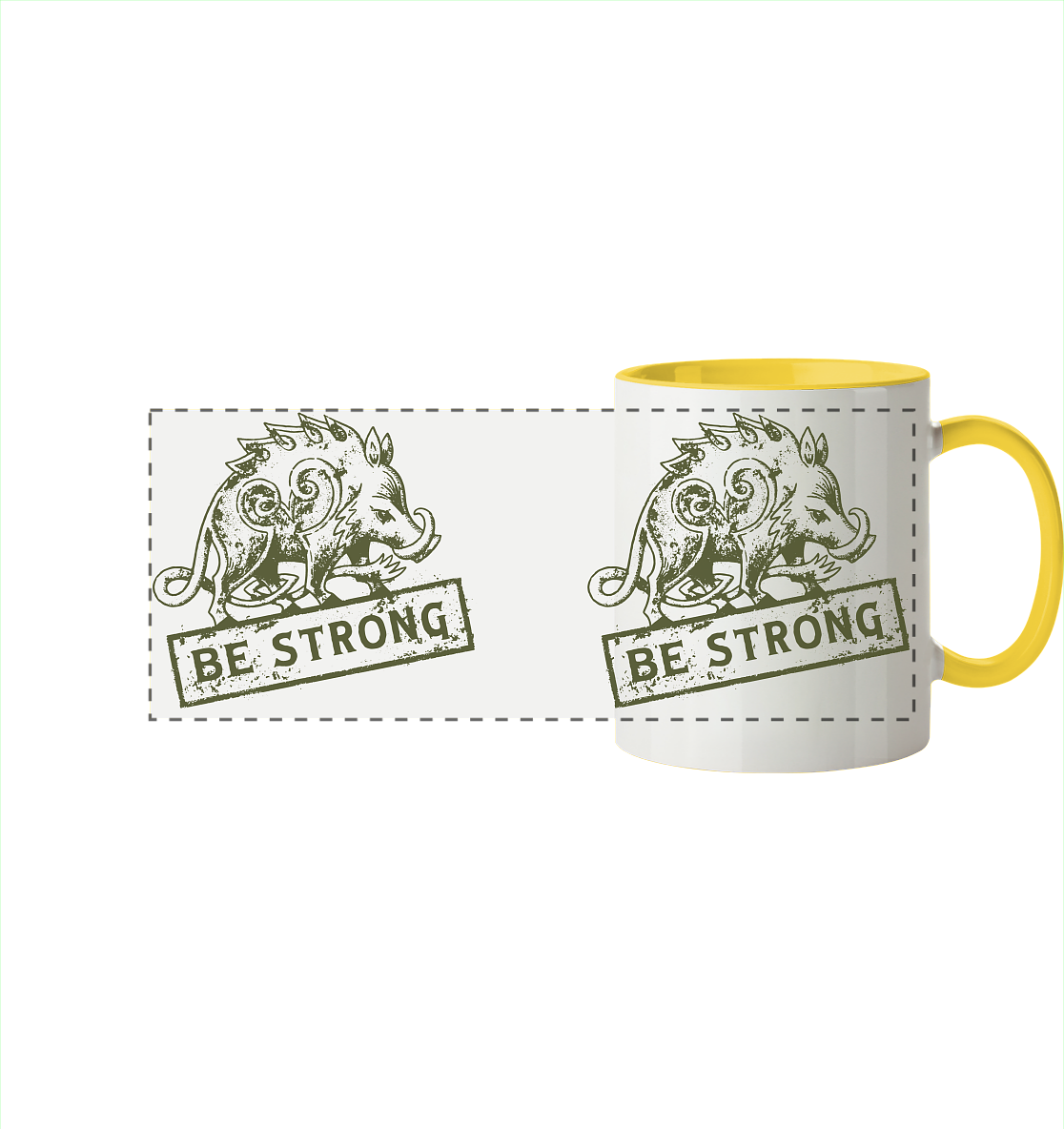 Be strong - keltisches Wildschwein - Tasse zweifarbig
