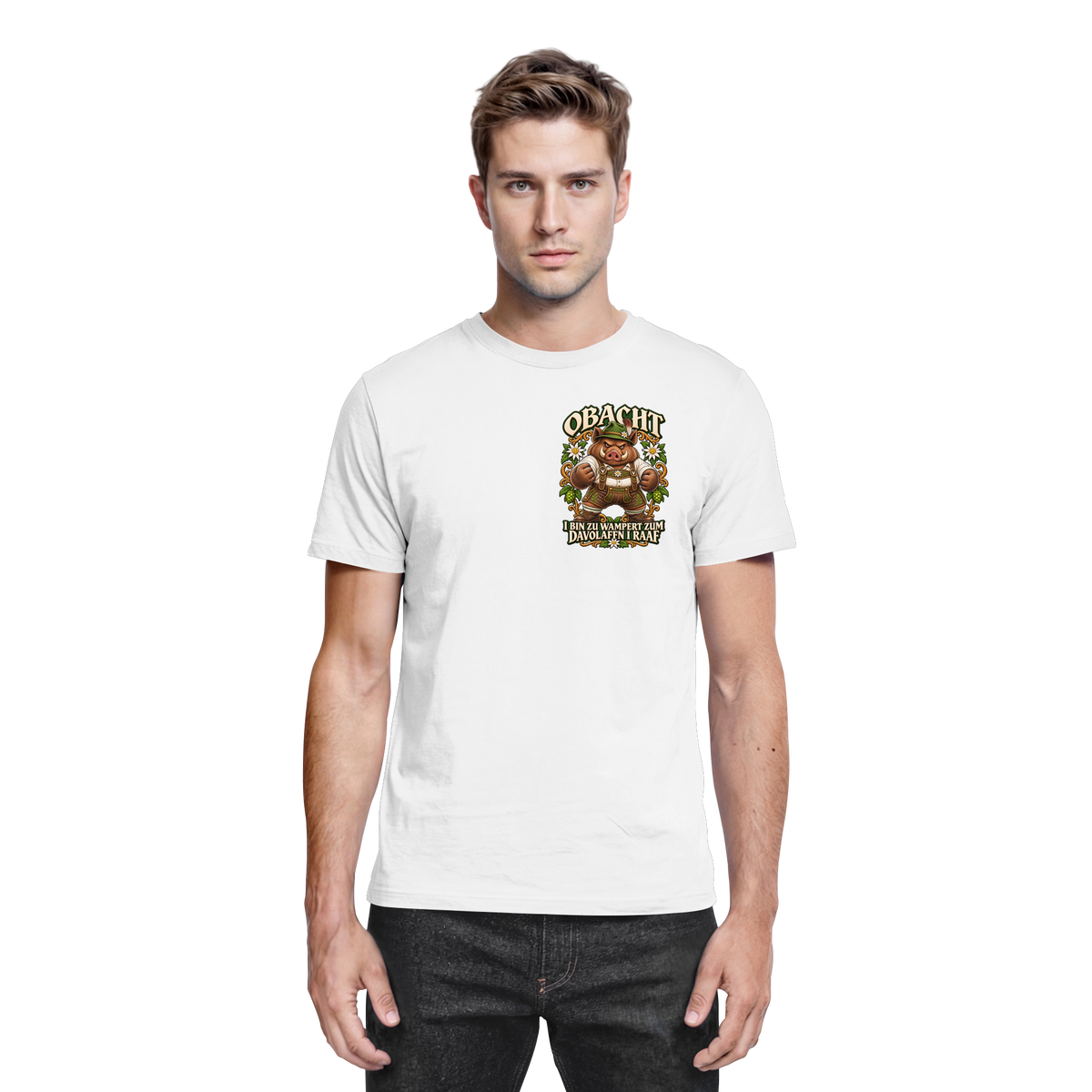 Obacht - I bin zu wampert - Premium T-Shirt