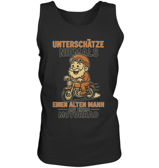 Alter Mann auf einem Motorrad - Herren Tank-Top Shirt