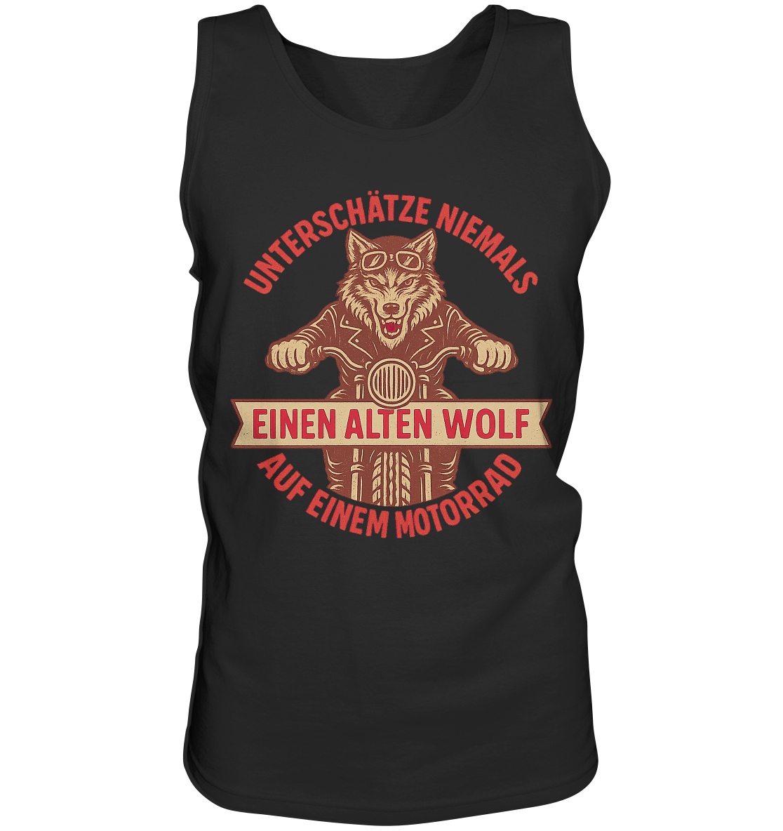 Alter Wolf auf einem Motorrad - Herren Tank-Top Shirt