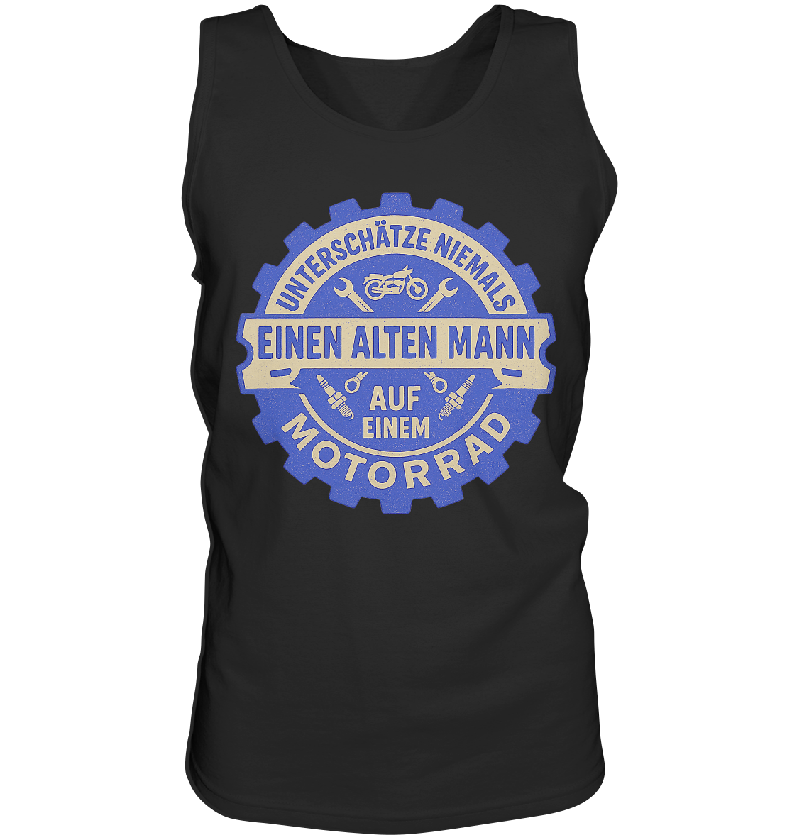 Alter Mann auf einem Motorrad - Zahnrad - Herren Tank-Top Shirt