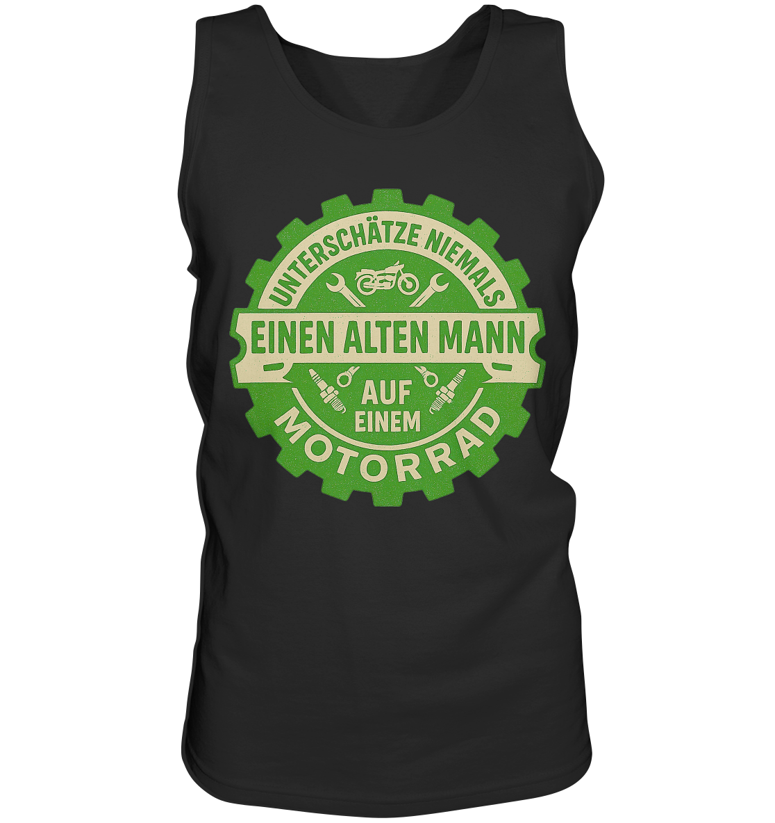 Alter Mann auf einem Motorrad - Herren Tank-Top Shirt