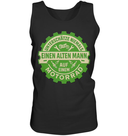 Alter Mann auf einem Motorrad - Herren Tank-Top Shirt