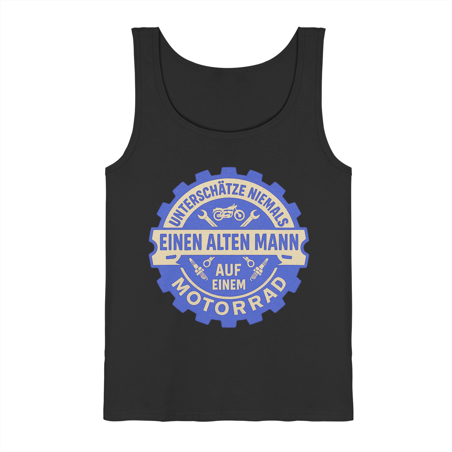Alter Mann auf einem Motorrad - Zahnrad - Herren Tank-Top Shirt