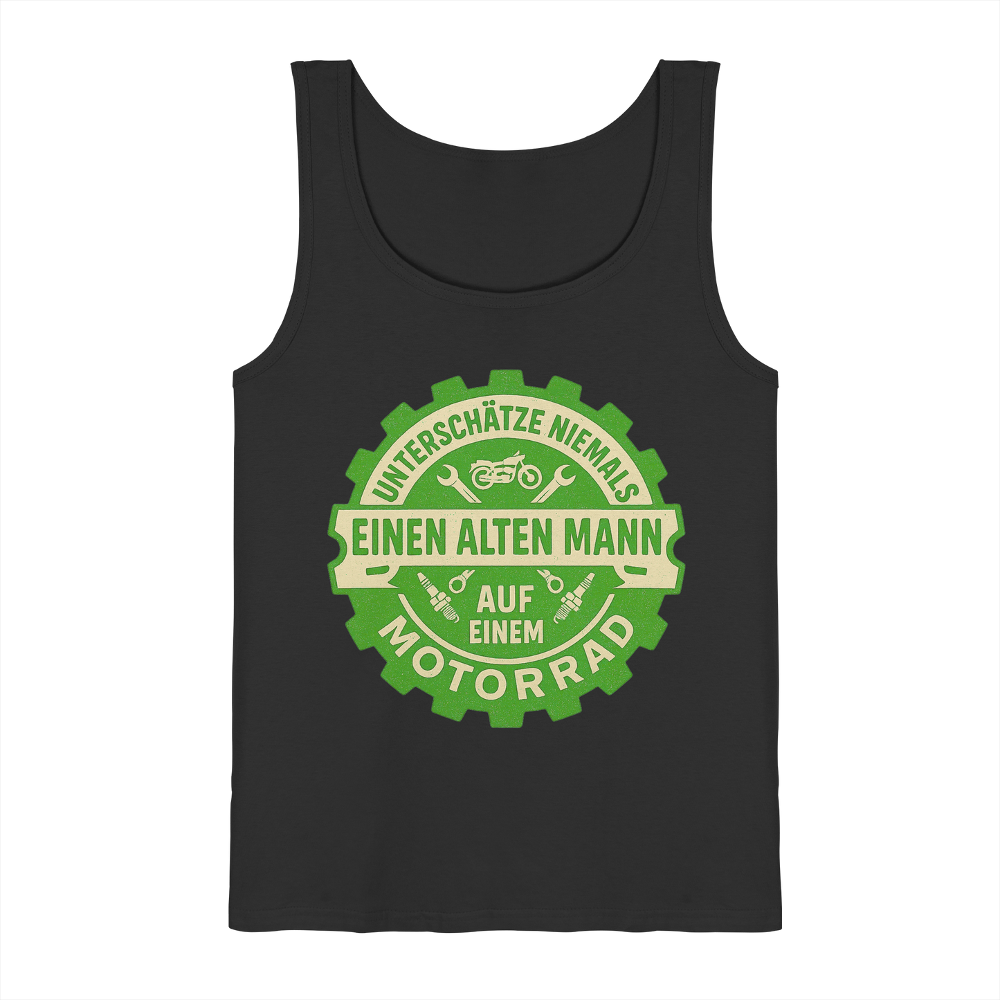 Alter Mann auf einem Motorrad - Herren Tank-Top Shirt