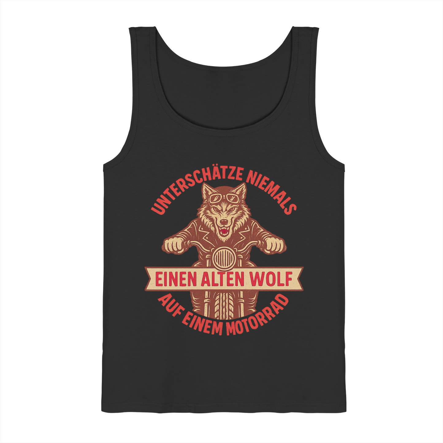 Alter Wolf auf einem Motorrad - Herren Tank-Top Shirt