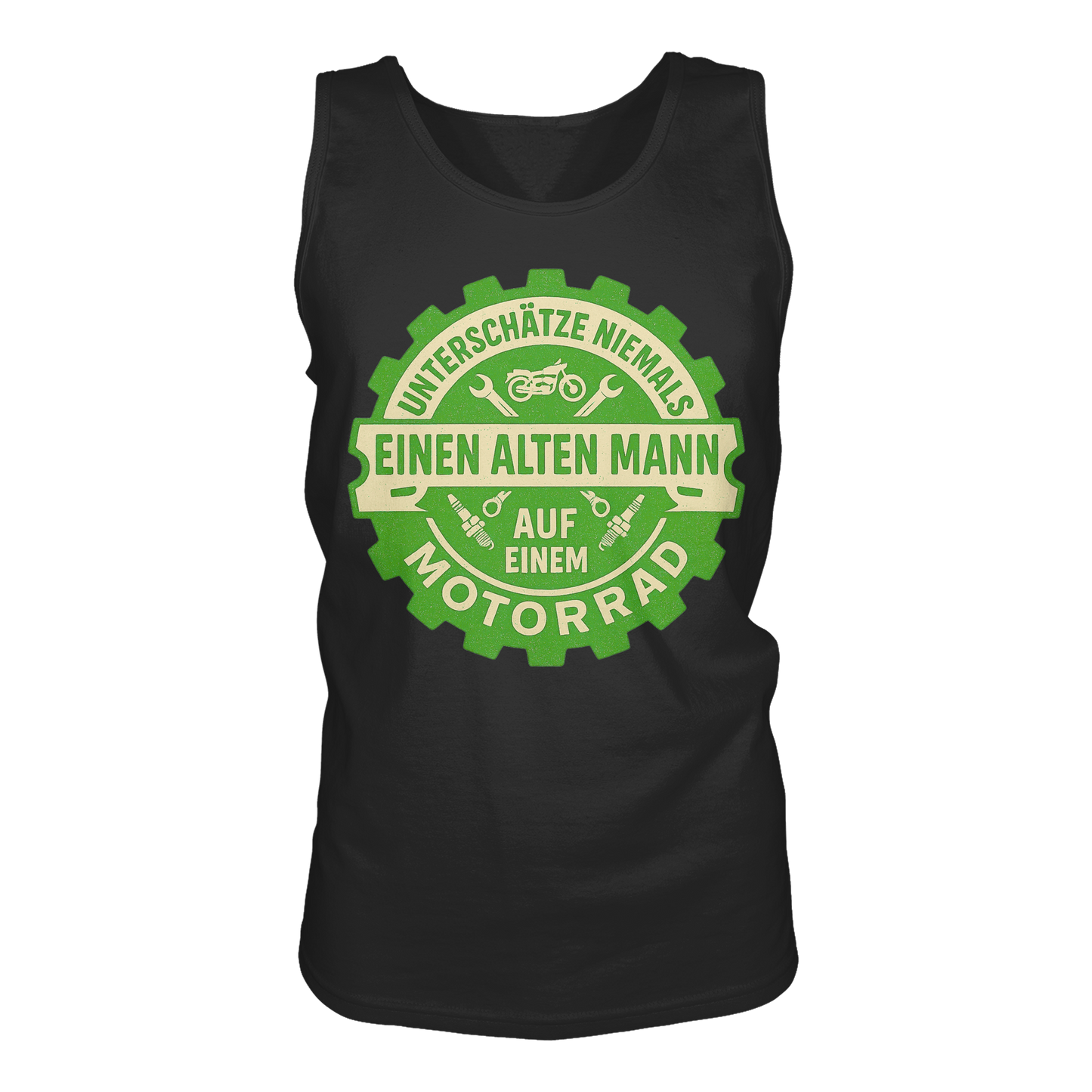 Alter Mann auf einem Motorrad - Herren Tank-Top Shirt