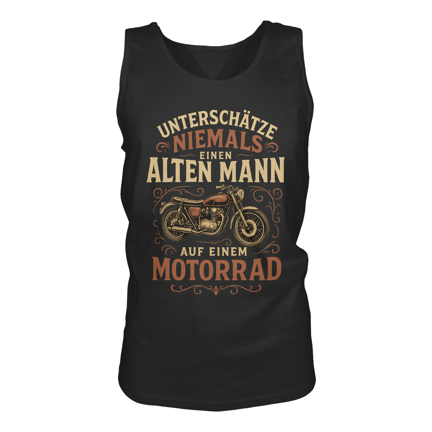 Alter Mann auf Motorrad - Herren Tank-Top Shirt
