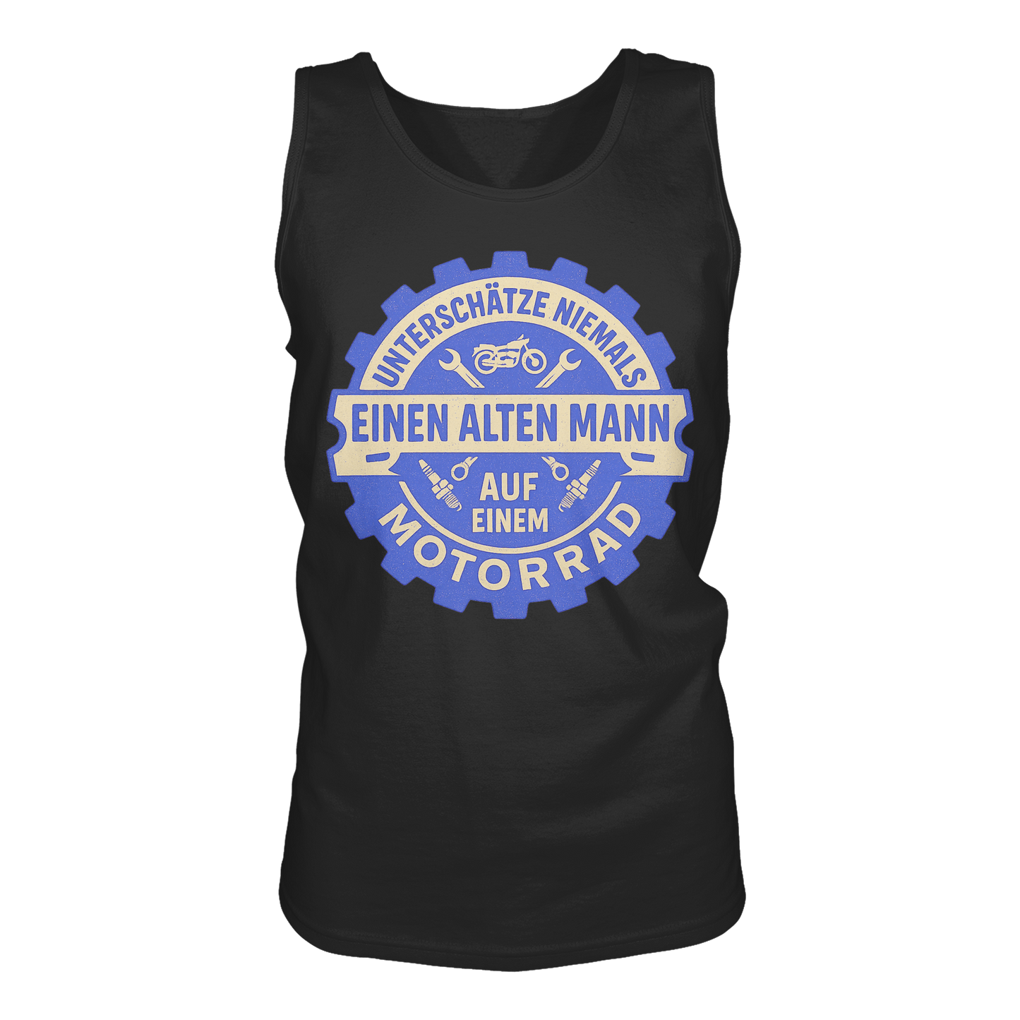 Alter Mann auf einem Motorrad - Zahnrad - Herren Tank-Top Shirt