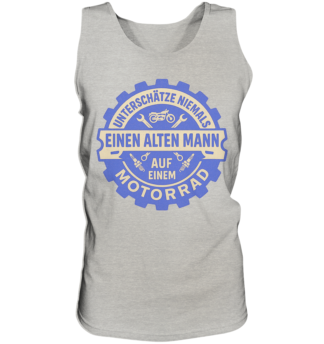 Alter Mann auf einem Motorrad - Zahnrad - Herren Tank-Top Shirt