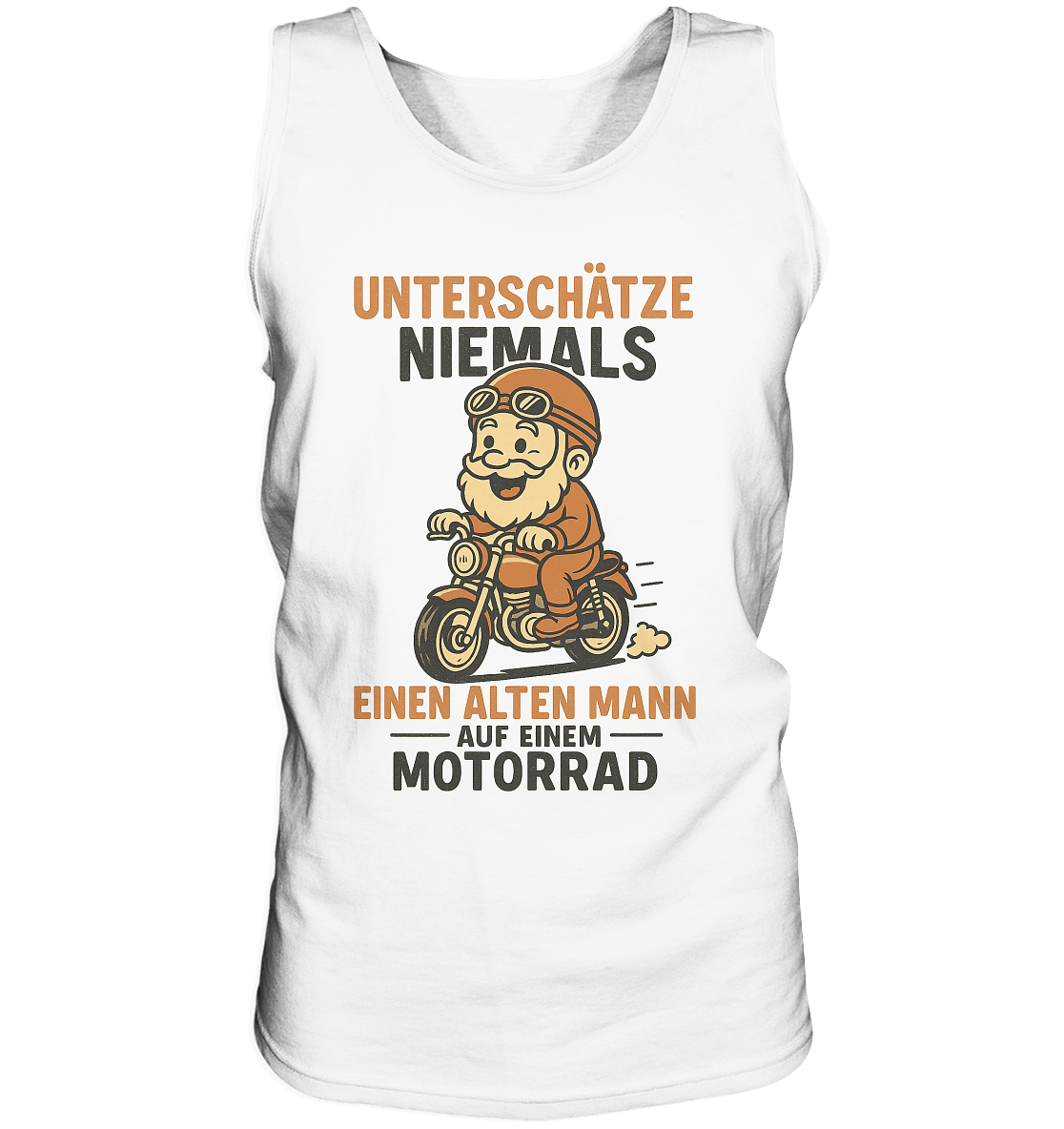 Alter Mann auf einem Motorrad - Herren Tank-Top Shirt