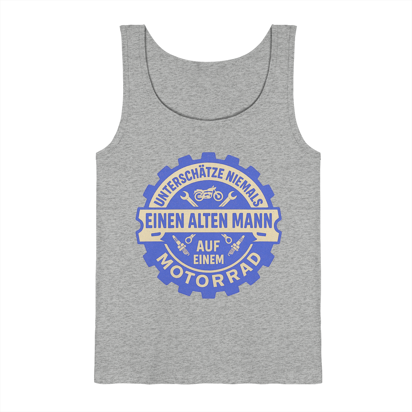 Alter Mann auf einem Motorrad - Zahnrad - Herren Tank-Top Shirt