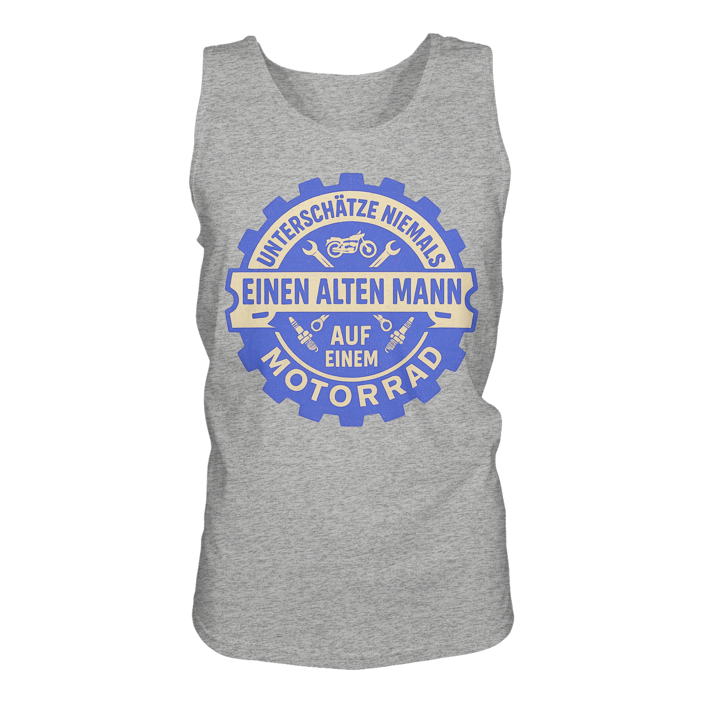 Alter Mann auf einem Motorrad - Zahnrad - Herren Tank-Top Shirt