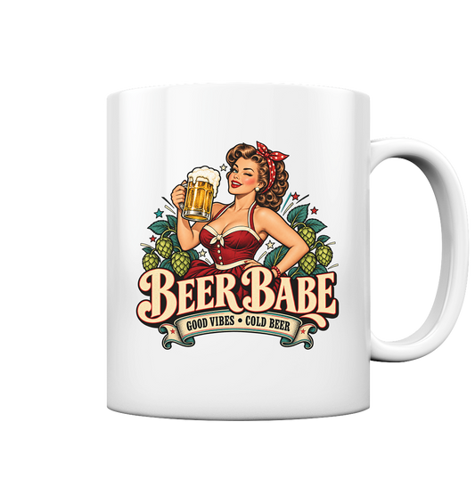 Beer Babe - Good Vibes, Cold Beer - Tasse
