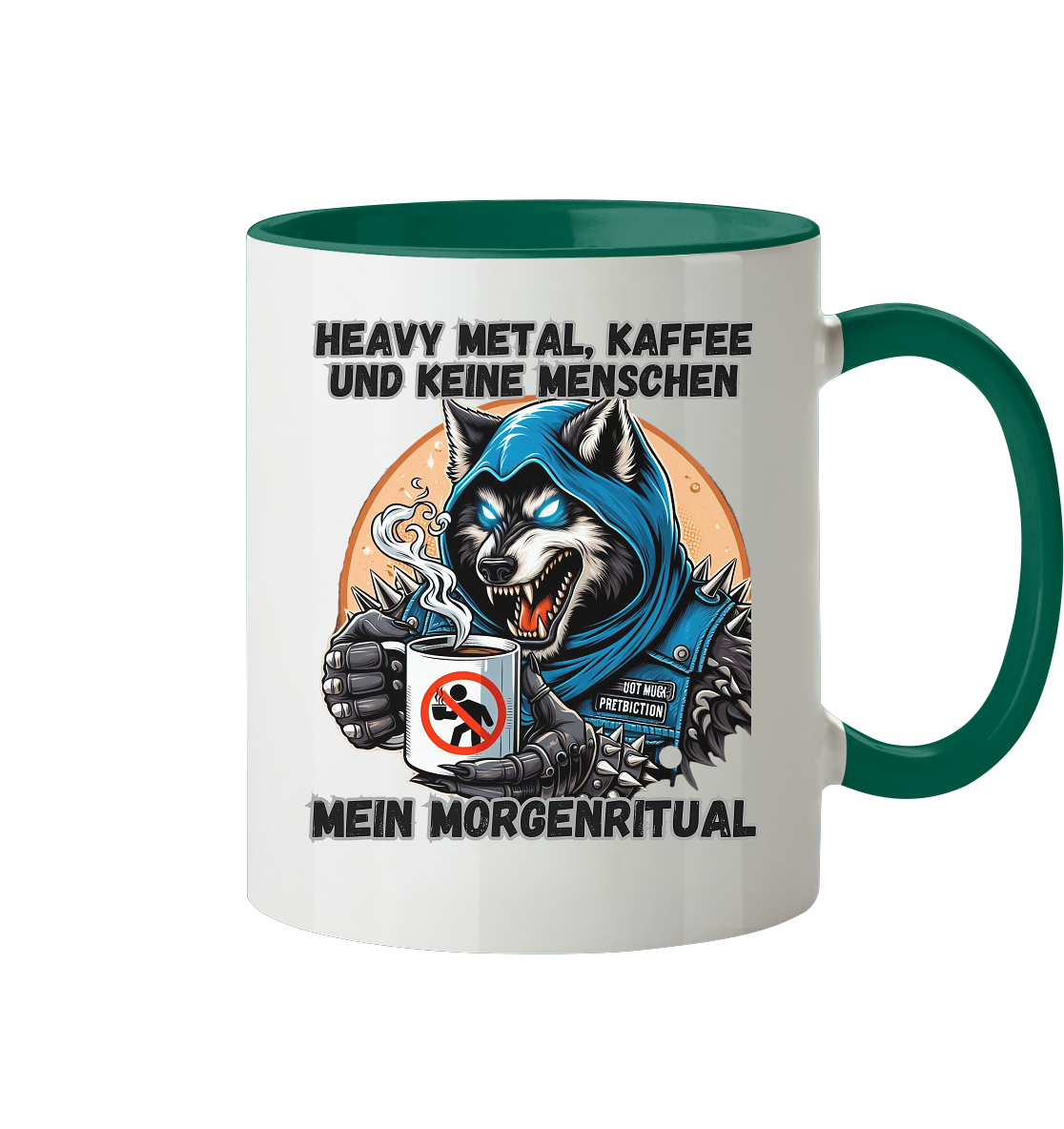 Heavy Metal, Kaffee und keine Menschen - Tasse zweifarbig