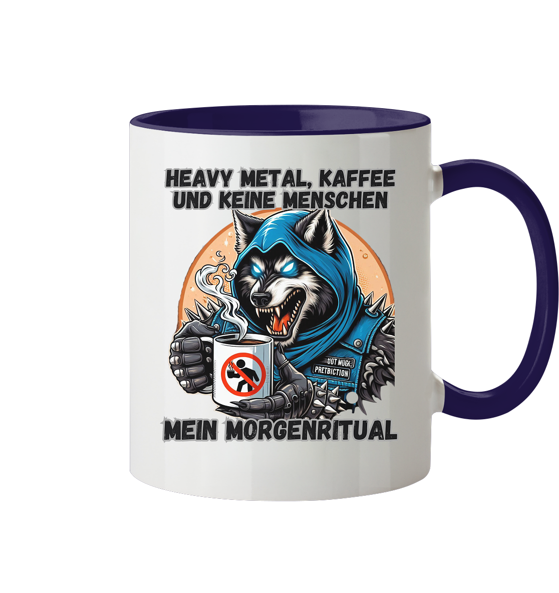 Heavy Metal, Kaffee und keine Menschen - Tasse zweifarbig