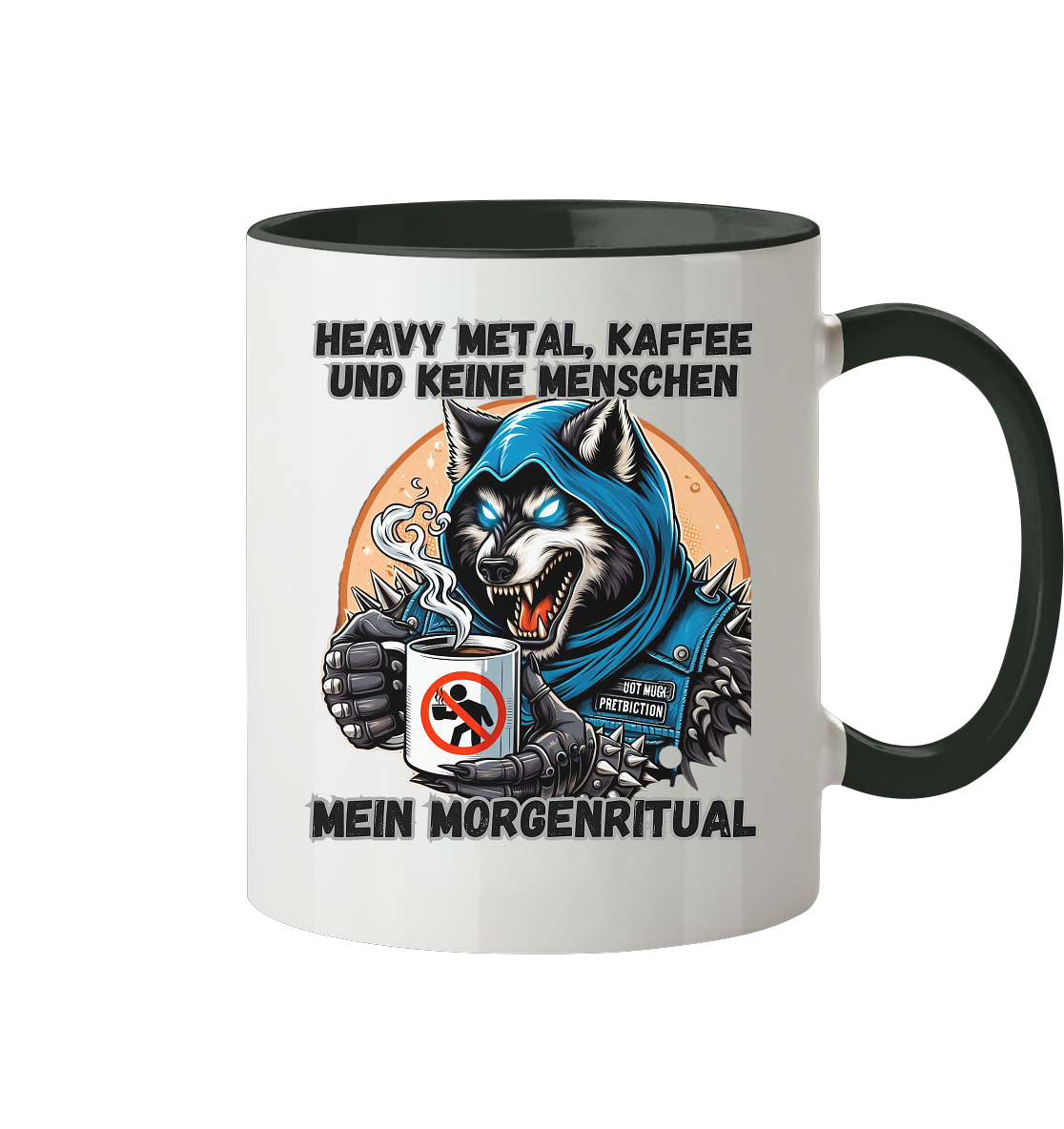 Heavy Metal, Kaffee und keine Menschen - Tasse zweifarbig