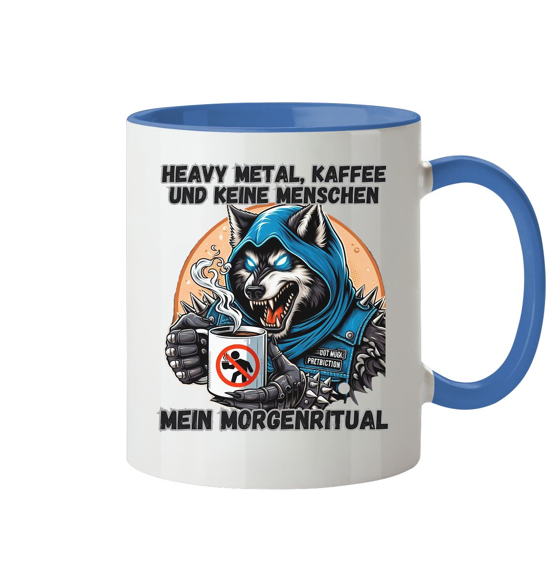 Heavy Metal, Kaffee und keine Menschen - Tasse zweifarbig