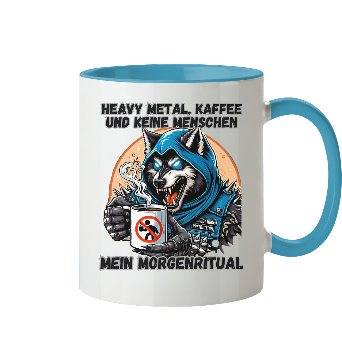 Heavy Metal, Kaffee und keine Menschen - Tasse zweifarbig