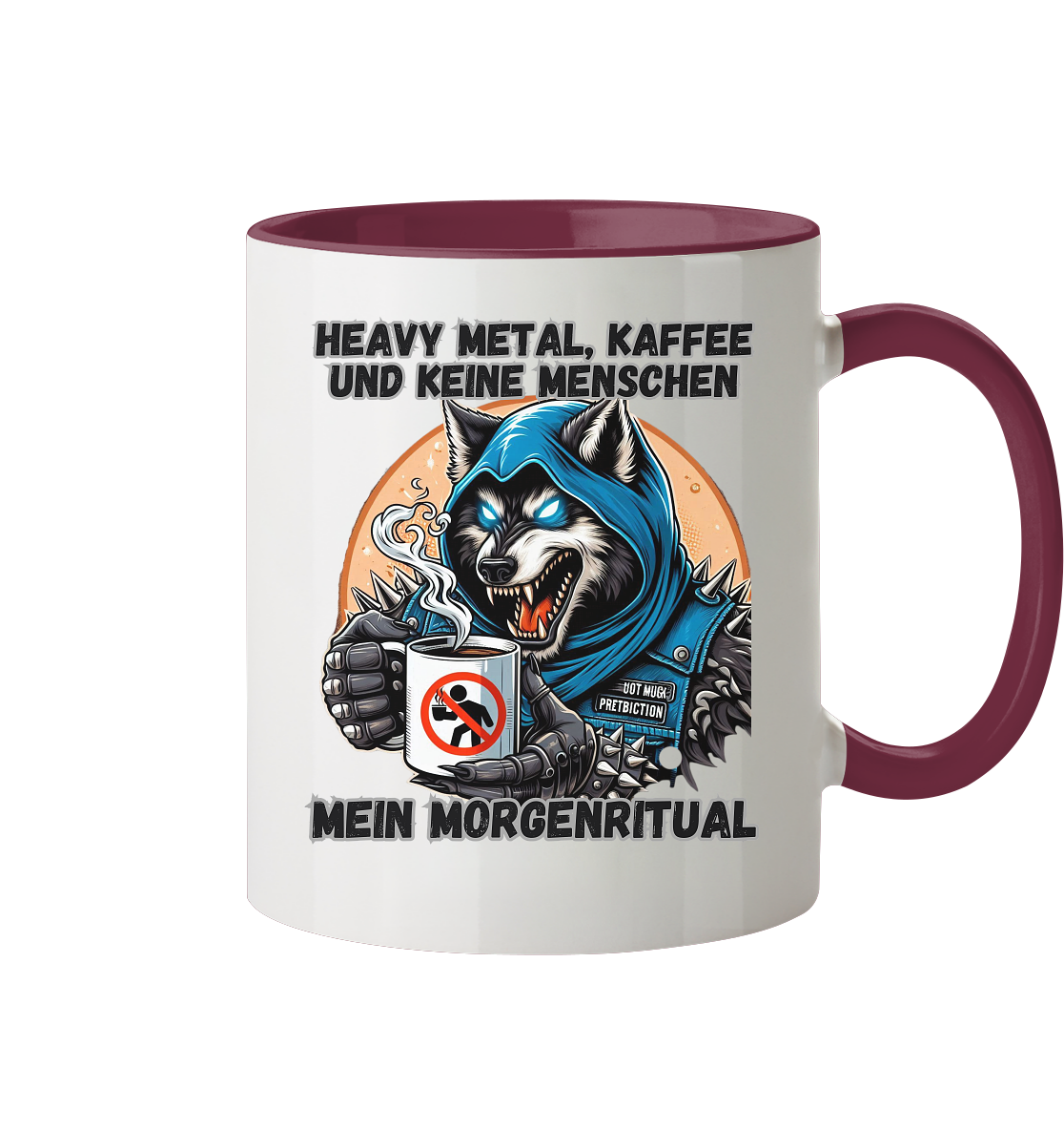 Heavy Metal, Kaffee und keine Menschen - Tasse zweifarbig